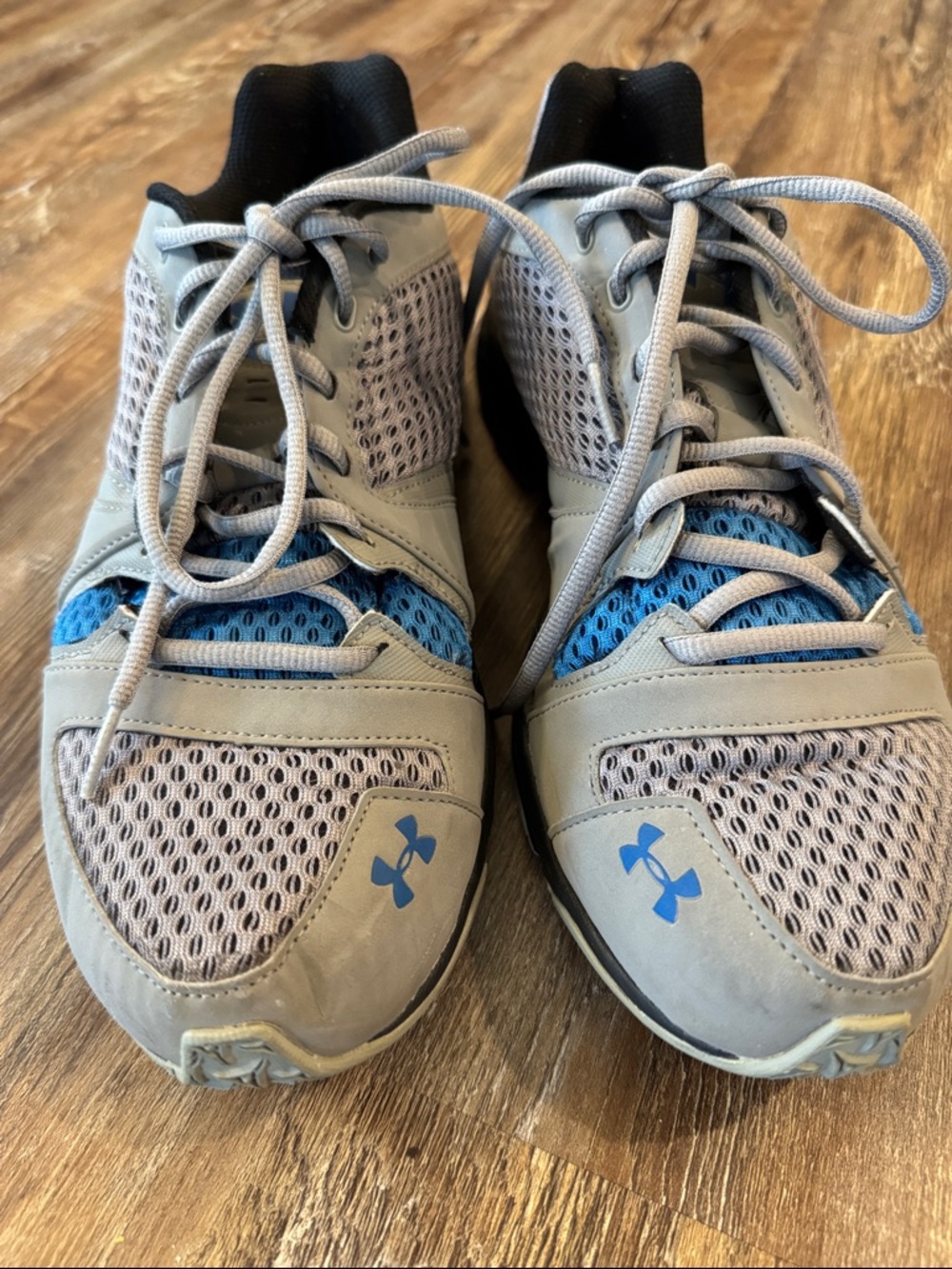 Under Armour Gray and Blue Mesh Athletic Sneakers
